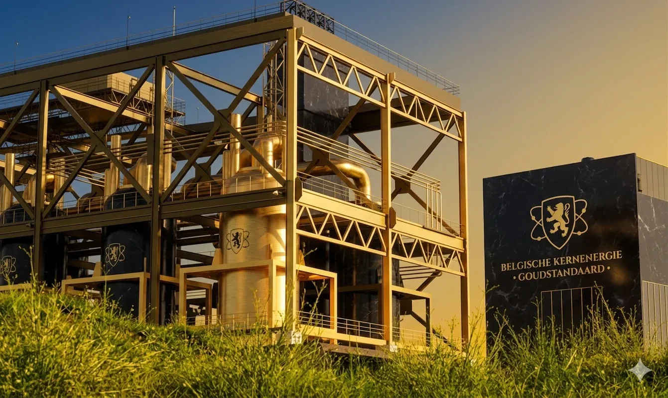 Energiecentrale bij zonsondergang als symbool voor energieonafhankelijkheid